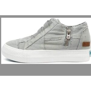 Blowfish Malibu Canvas Distressed High Top Platform Sneakers Women 6.5-7 Gray